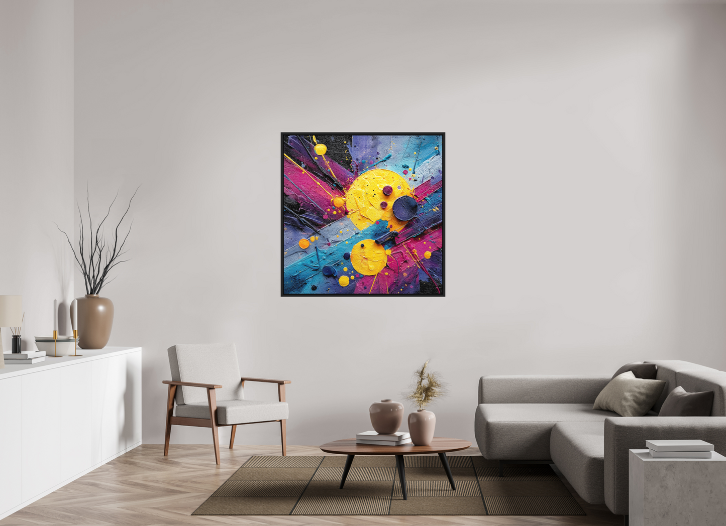 45 x 45″, Photo Print on Aluminum Backing with boarder Color Blast