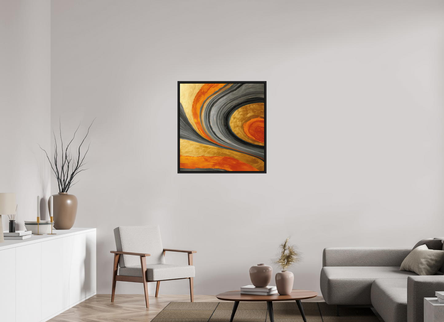 31 x 32.2″, Photo Print on Aluminum Backing with boarder Abstract Gold Geode 2