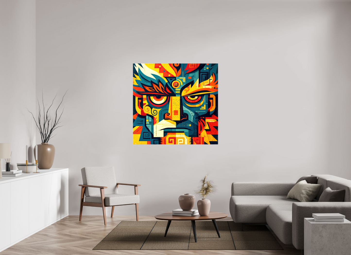 49.6 x 47″, Glossy Canvas Urban Tribal 3
