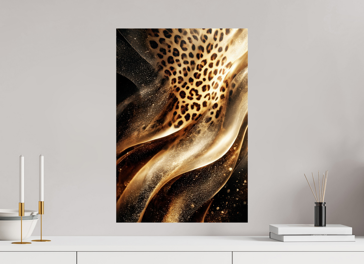 16 x 23.6″, Fine Art Print On Aluminum Dibond Leopard Swirl