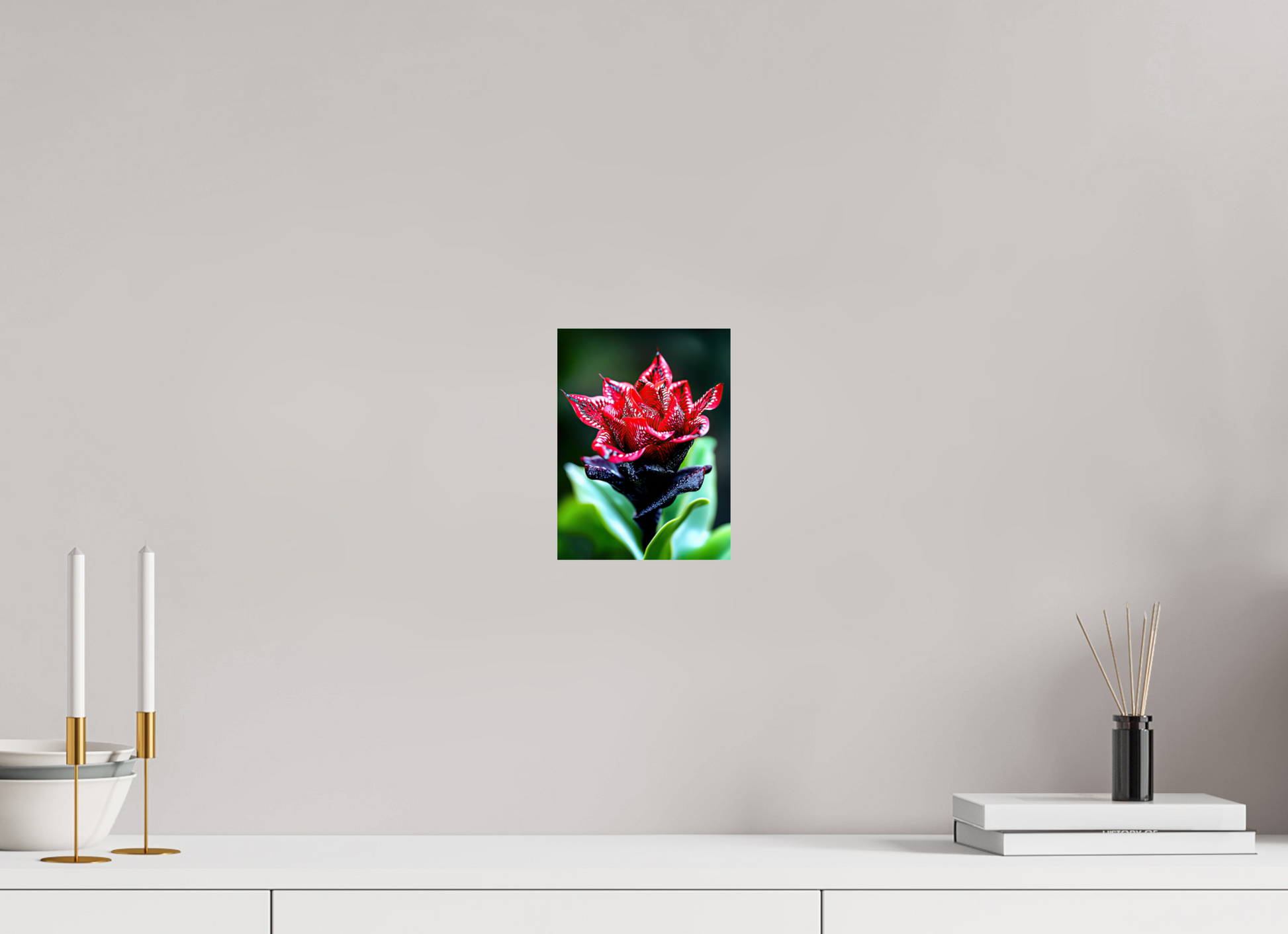 6 x 8″, Fine Art Print On Aluminum Dibond Red Zebra Flower