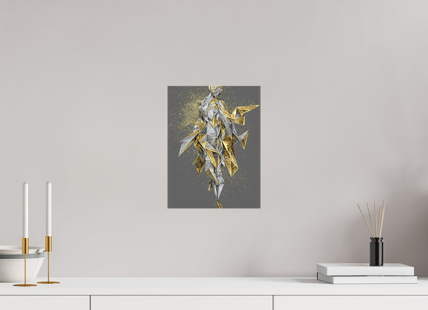9 x 12″, Textile on Canvas Abstract Woman