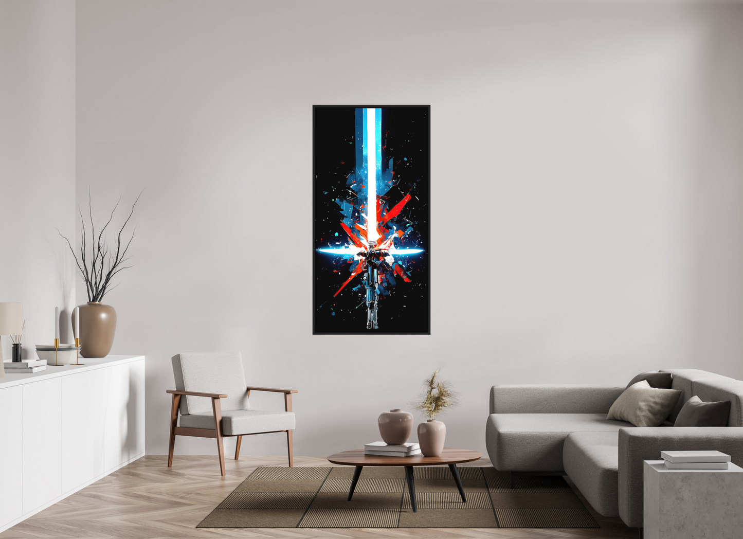 31 x 62″, Photo Print on Aluminum Backing with boarder Freedom Lightsaber