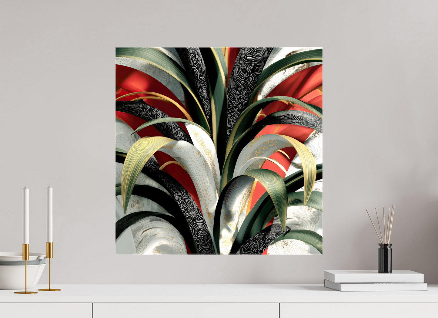20 x 20″, Glossy Canvas House Plant