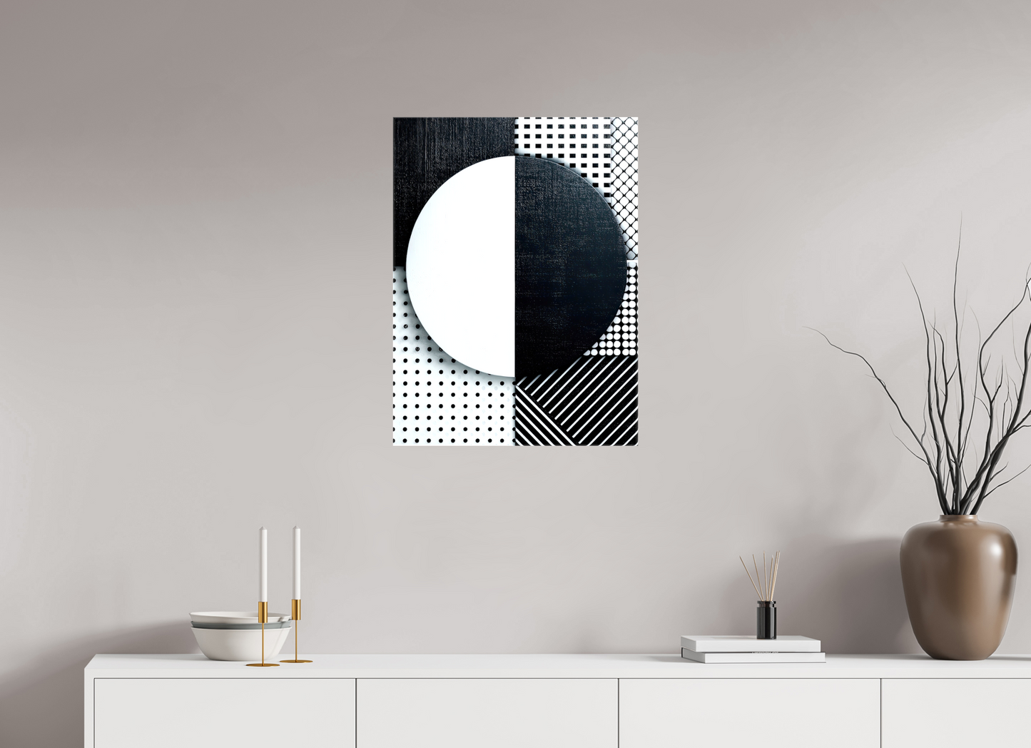 20 x 26.9″, Glossy Canvas Black & White 3