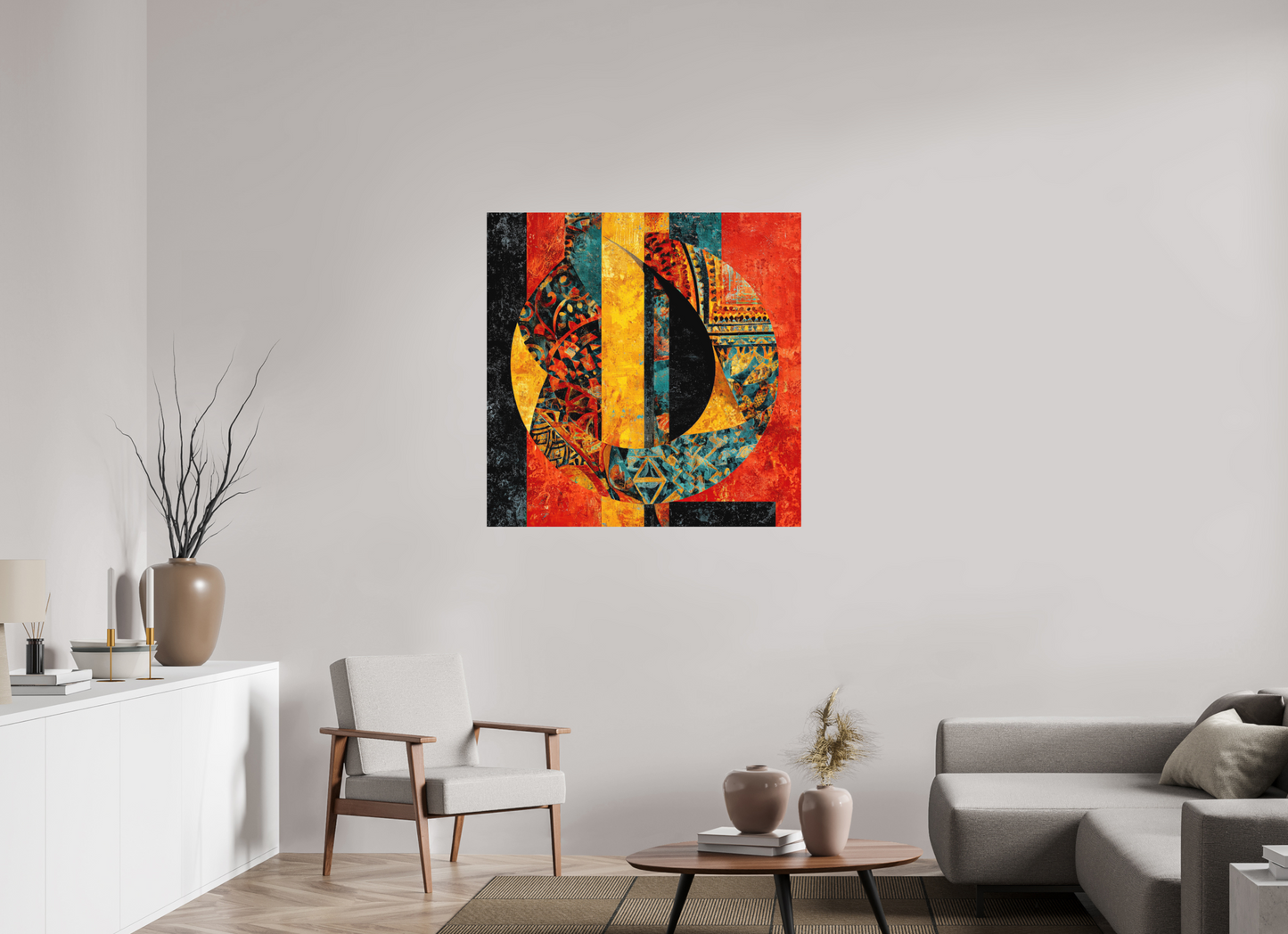 40 x 40″, Photo Print on Aluminum Backing Tribal Circle 2