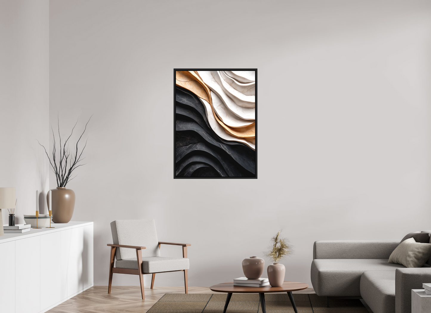30 x 40″, Photo Print on Aluminum Backing with boarder Marble Wave