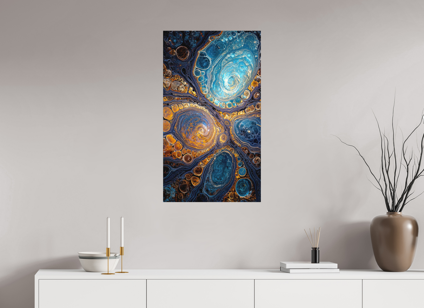 20 x 35″, Photo Print on Aluminum Backing Abstract Geode