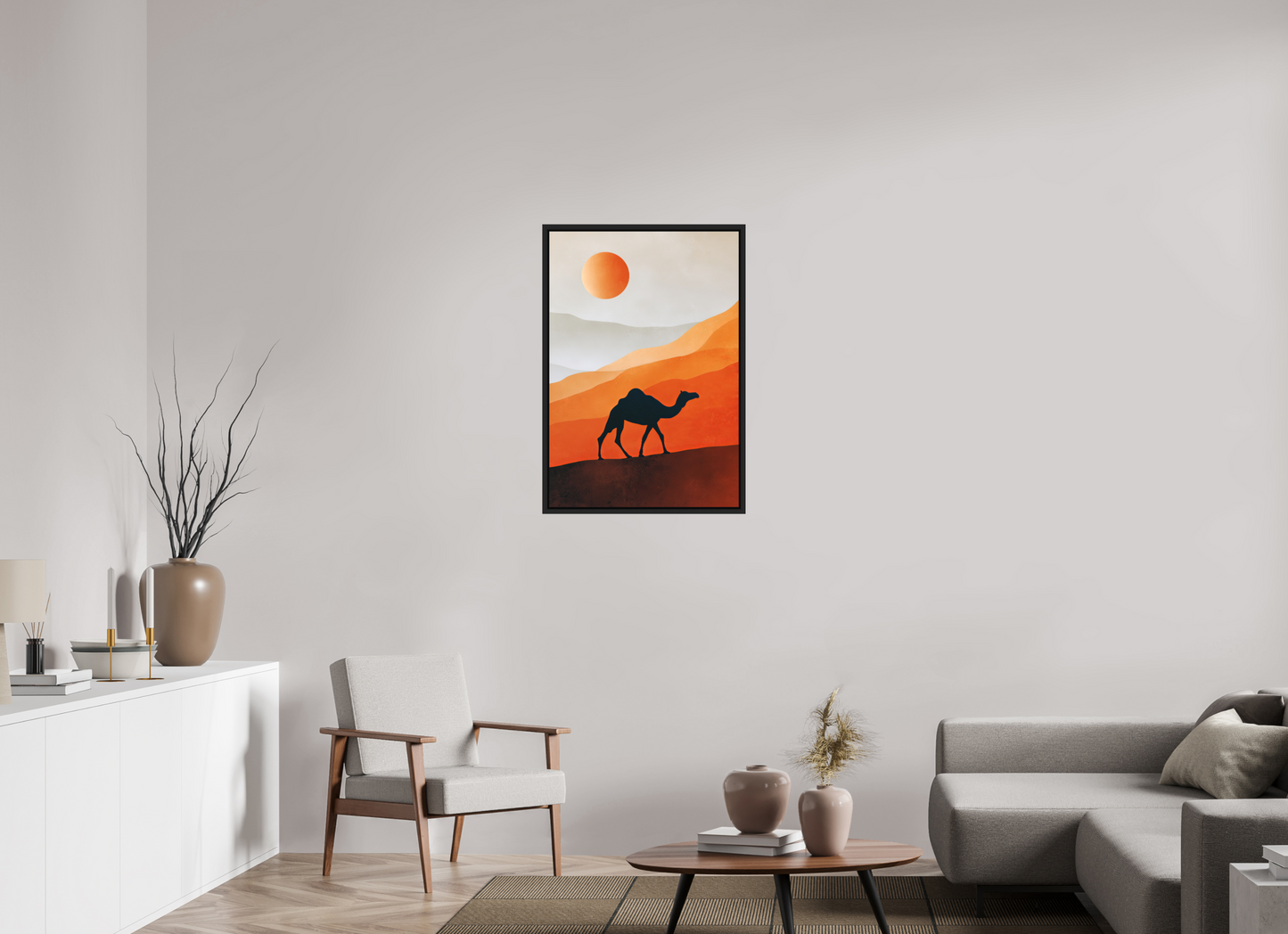 24 x 35″, Photo Print on Aluminum Backing with boarder Camel