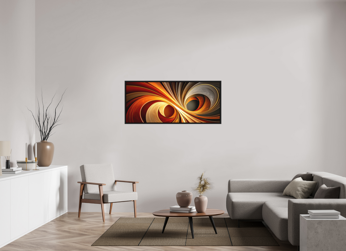 55.8 x 24″, Photo Print on Aluminum Backing with boarder Wacky Swirl