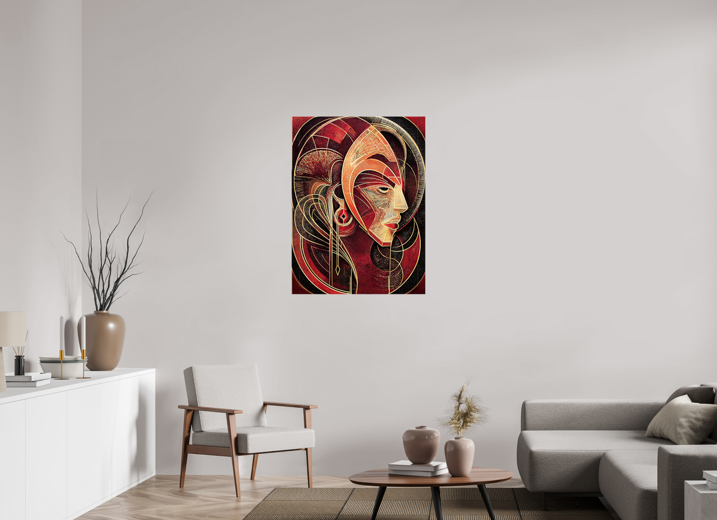 30 x 40″, Glossy Canvas Art Deco Face