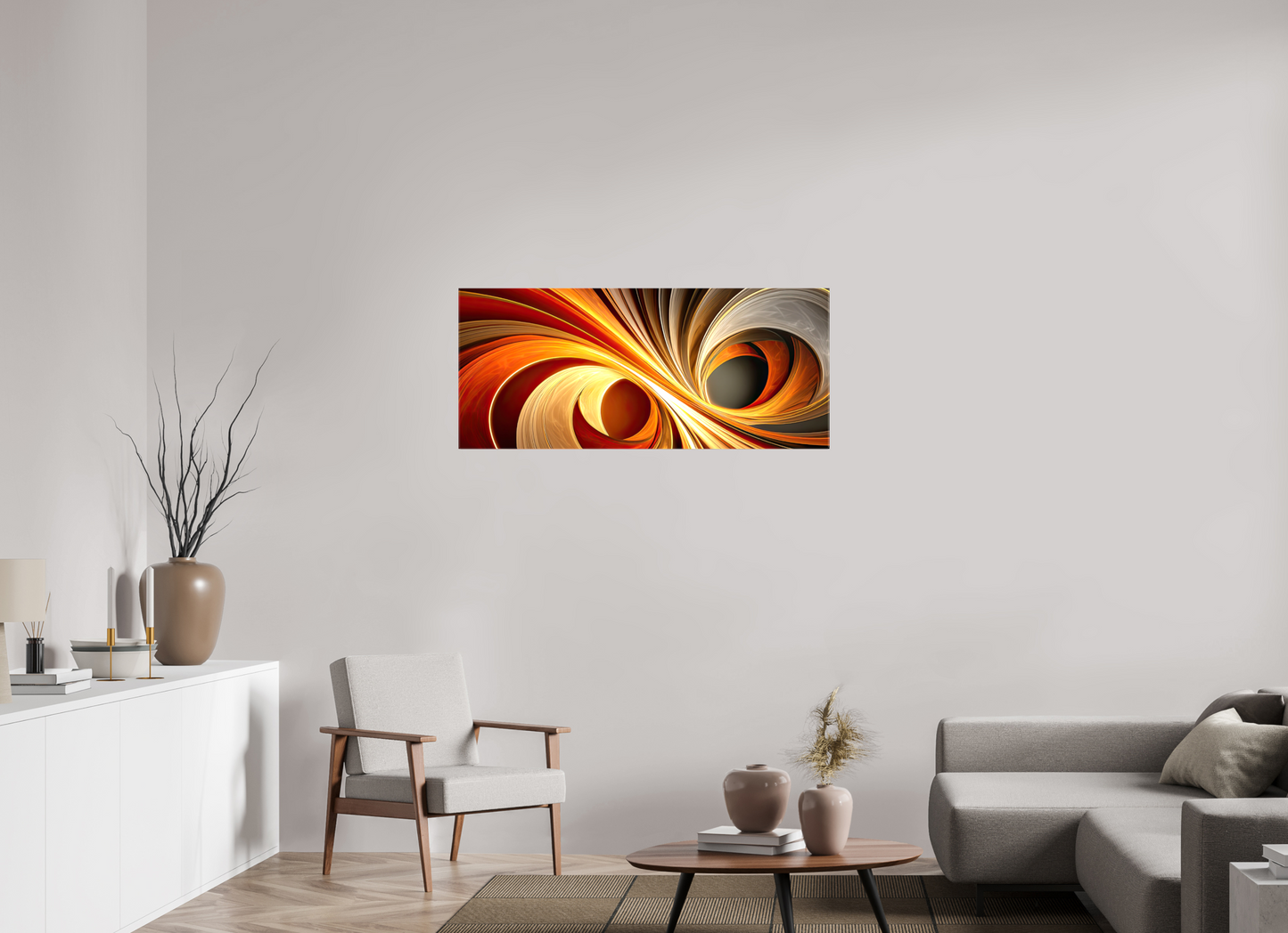 46.5 x 20″, Glossy Canvas Wacky Swirl
