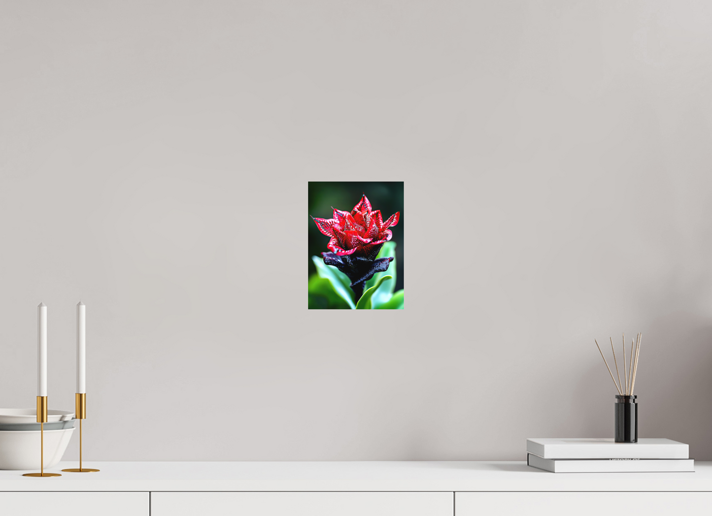 6 x 8″, Photo Print on Aluminum Backing Red Zebra Flower