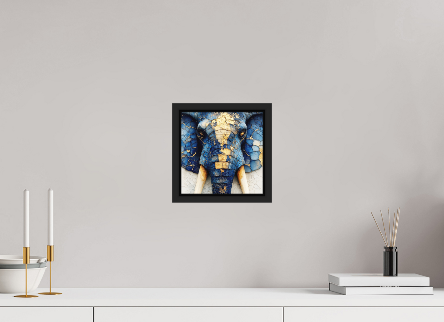 8 x 8″, Photo Print on Aluminum Backing with boarder Elephant