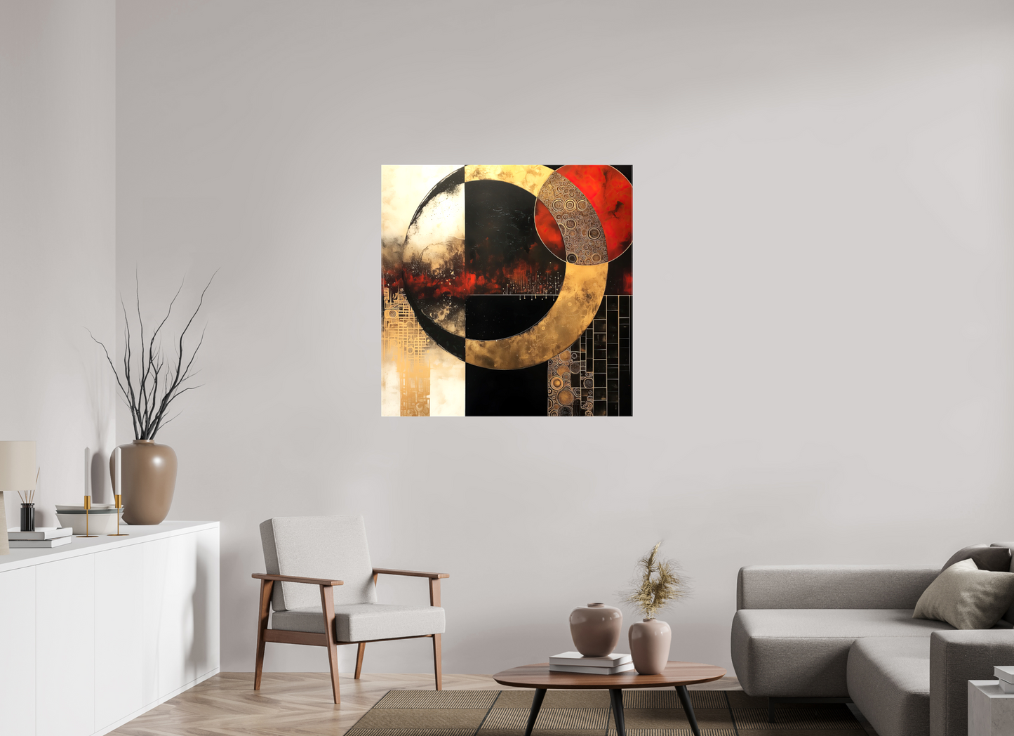 40 x 40″, Glossy Canvas Gold Blood Moon