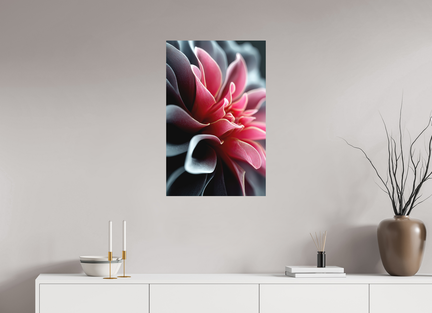 20 x 31.3″, Photo Print on Aluminum Backing Pink Flower
