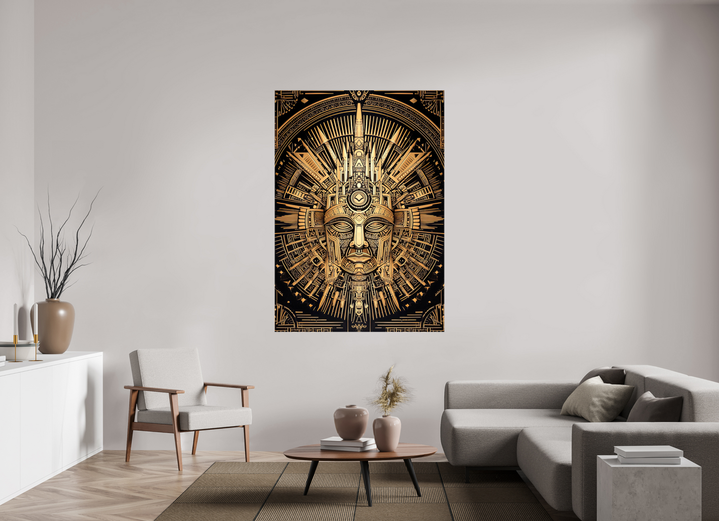 47 x 67.1″, Glossy Canvas Tribal Gold