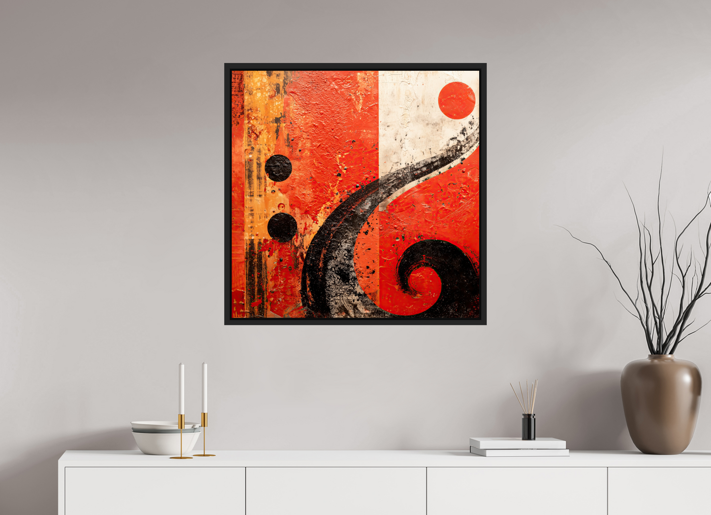 30 x 30″, Fine Art Print on Aluminum Dibond with Boarder Abstract Musical Note
