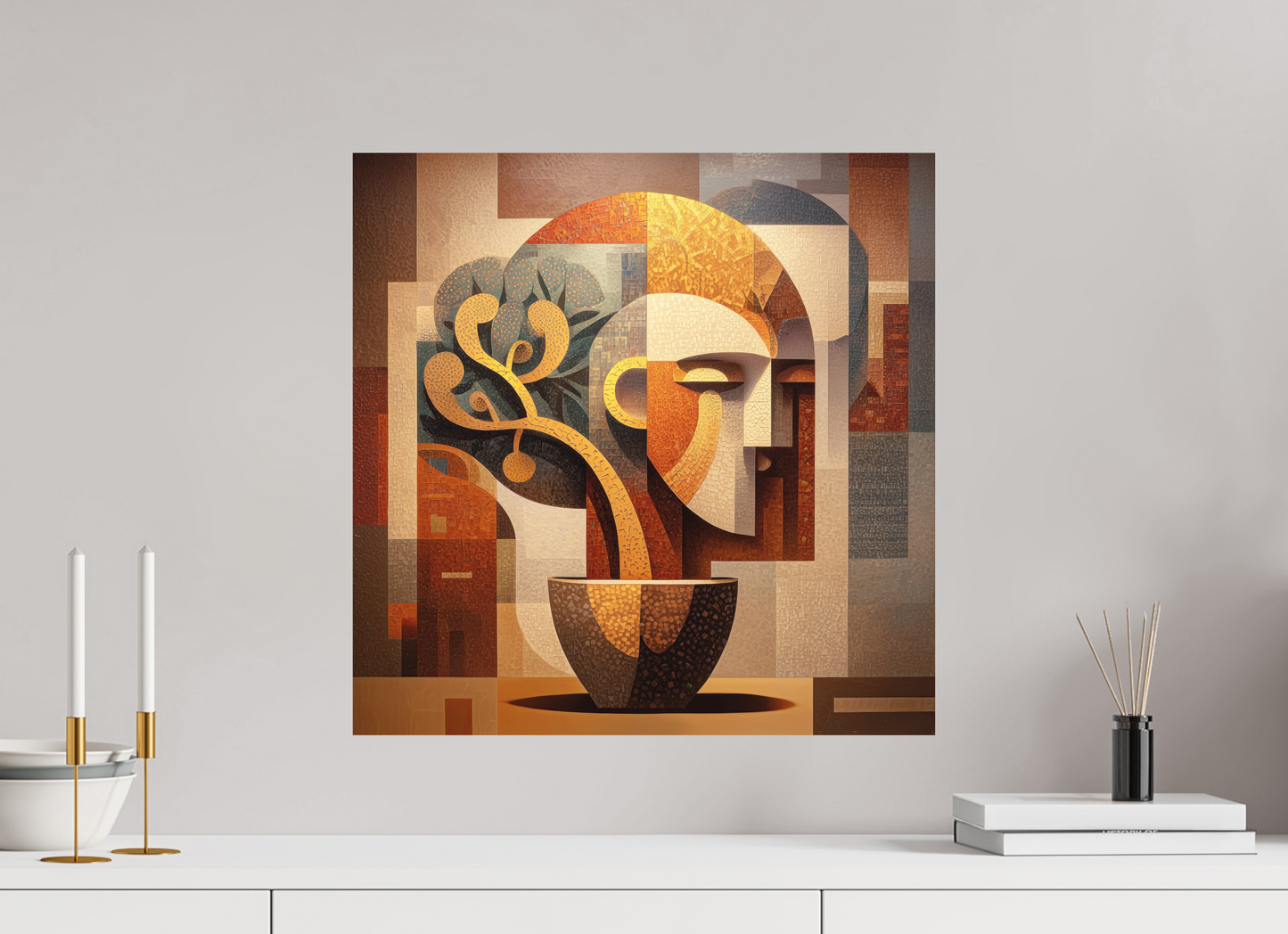 20 x 20″, Photo Print on Aluminum Backing Abstract Pot Head