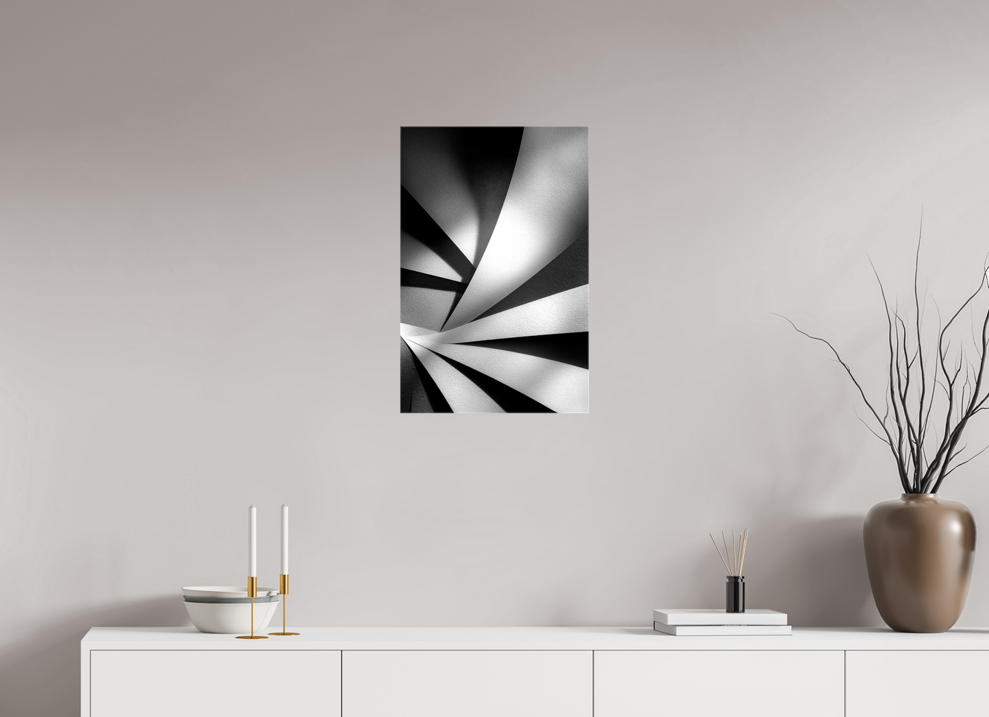 16 x 24.5″, Glossy Canvas Abstract B&W 2