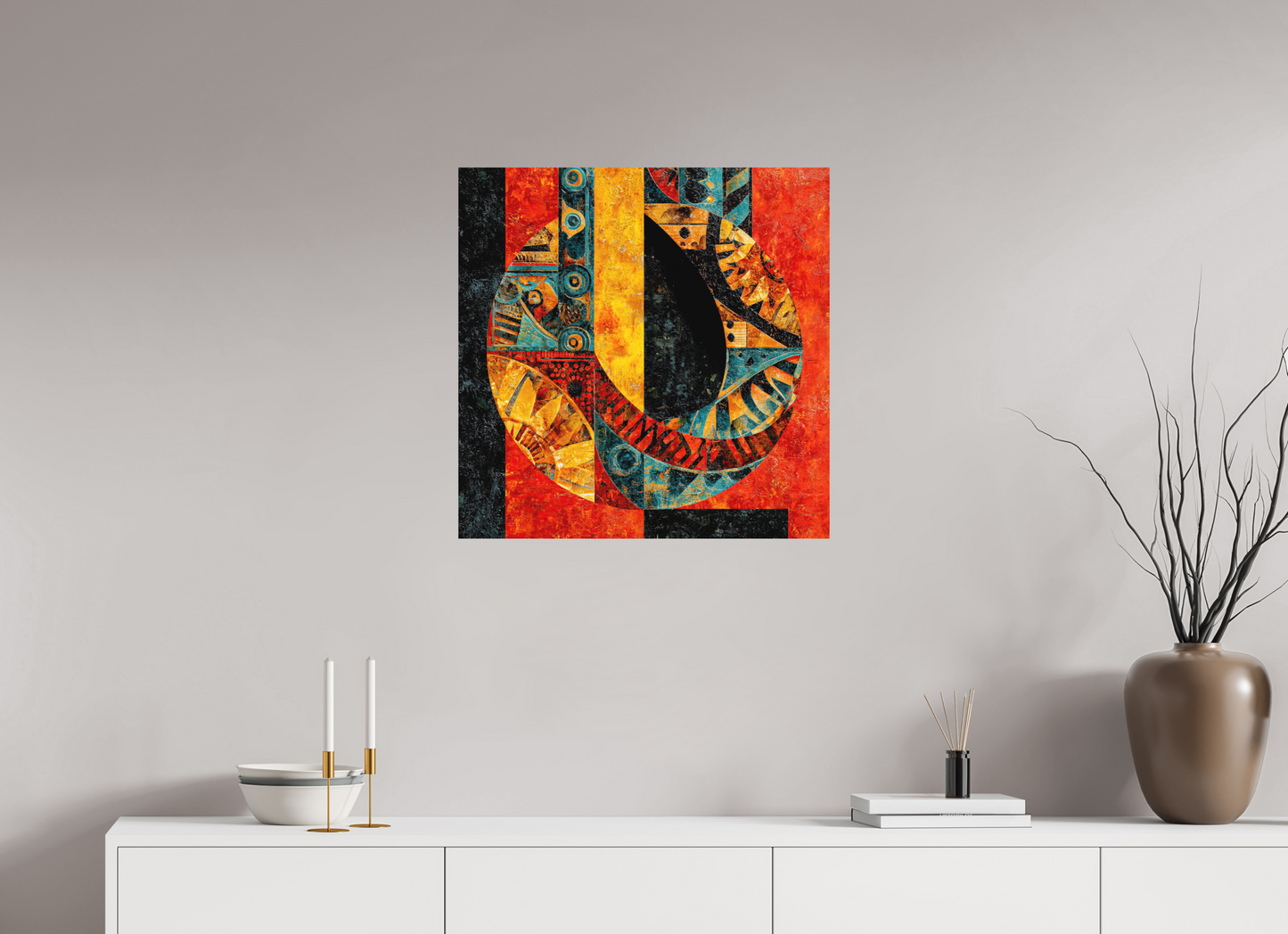 25 x 25″, Photo Print on Aluminum Backing Tribal Circle 1