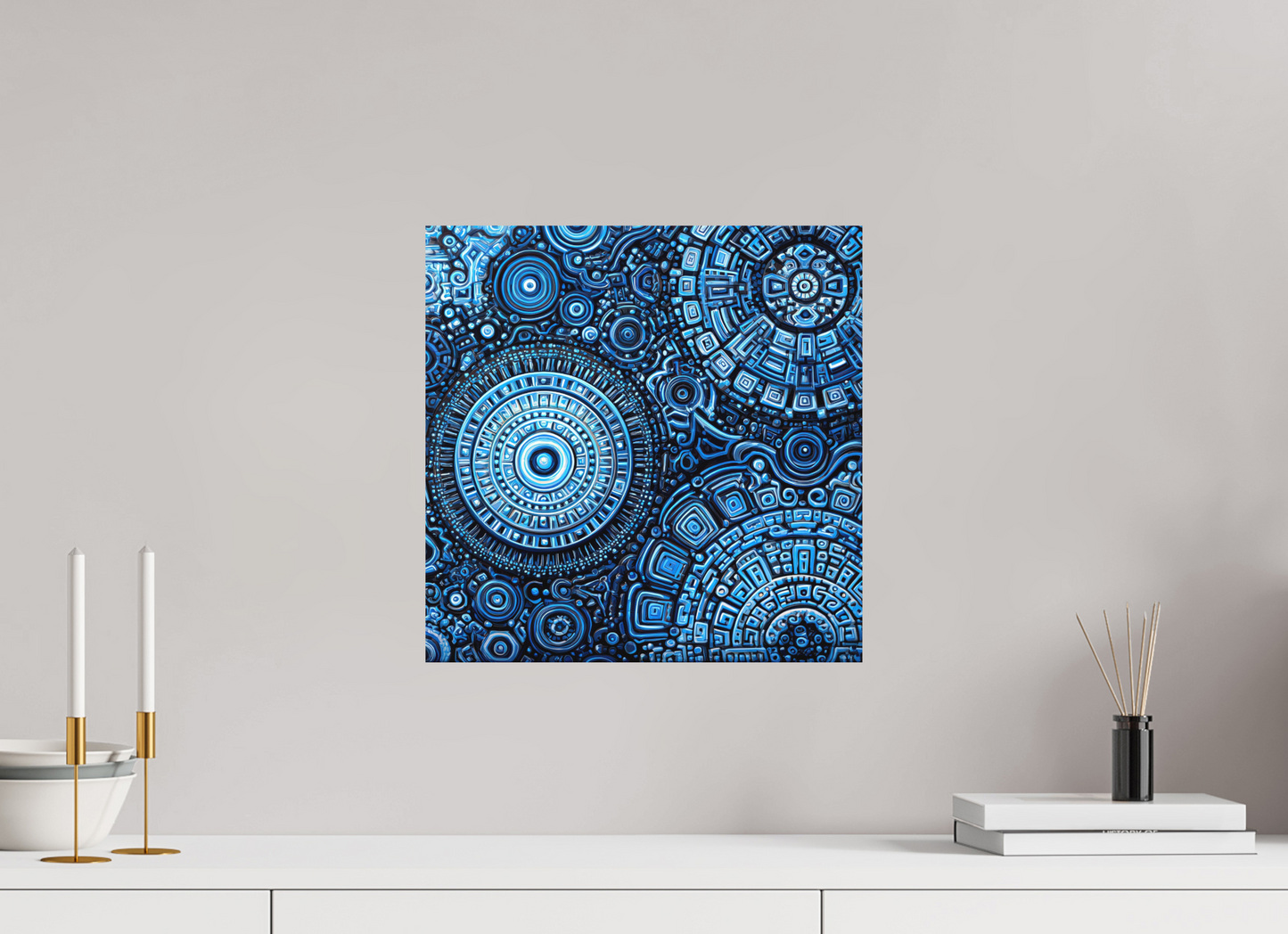 15 x 15″, Photo Print on Aluminum Backing Ancient Blue