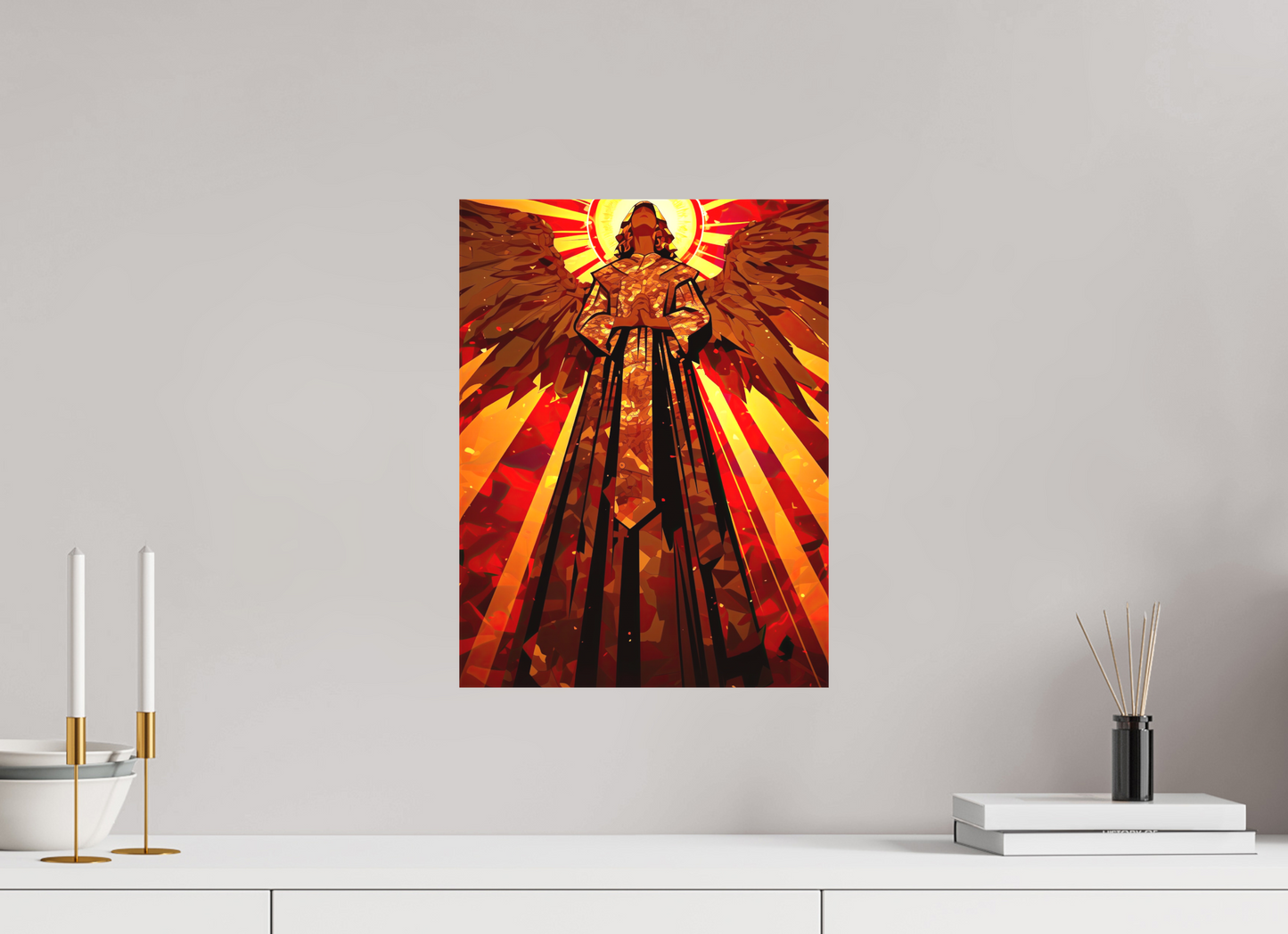 12 x 16″, Textile on Canvas Angel