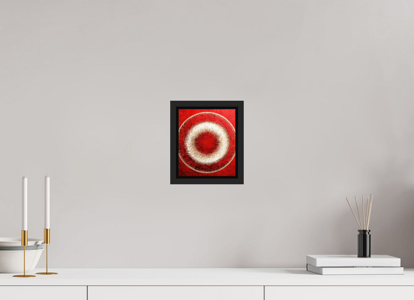 6 x 7″, Fine Art Print on Aluminum Dibond with Boarder Abstract Red Eye