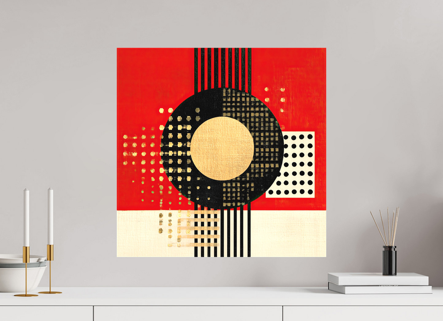 20 x 20″, Textile on Canvas Vinyl