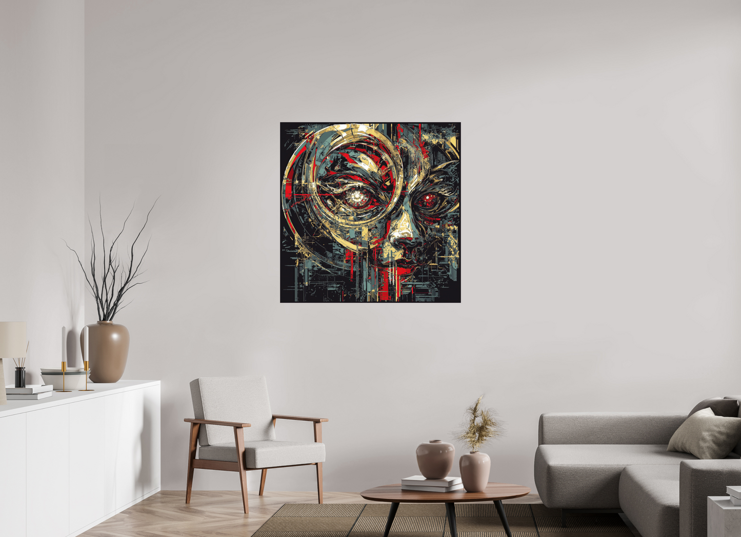 40 x 40″, Photo Print on Aluminum Backing Abstract Female Eye