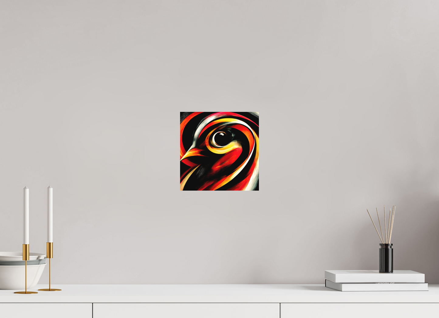 8 x 8″, Photo Print on Aluminum Backing Abstract Bird