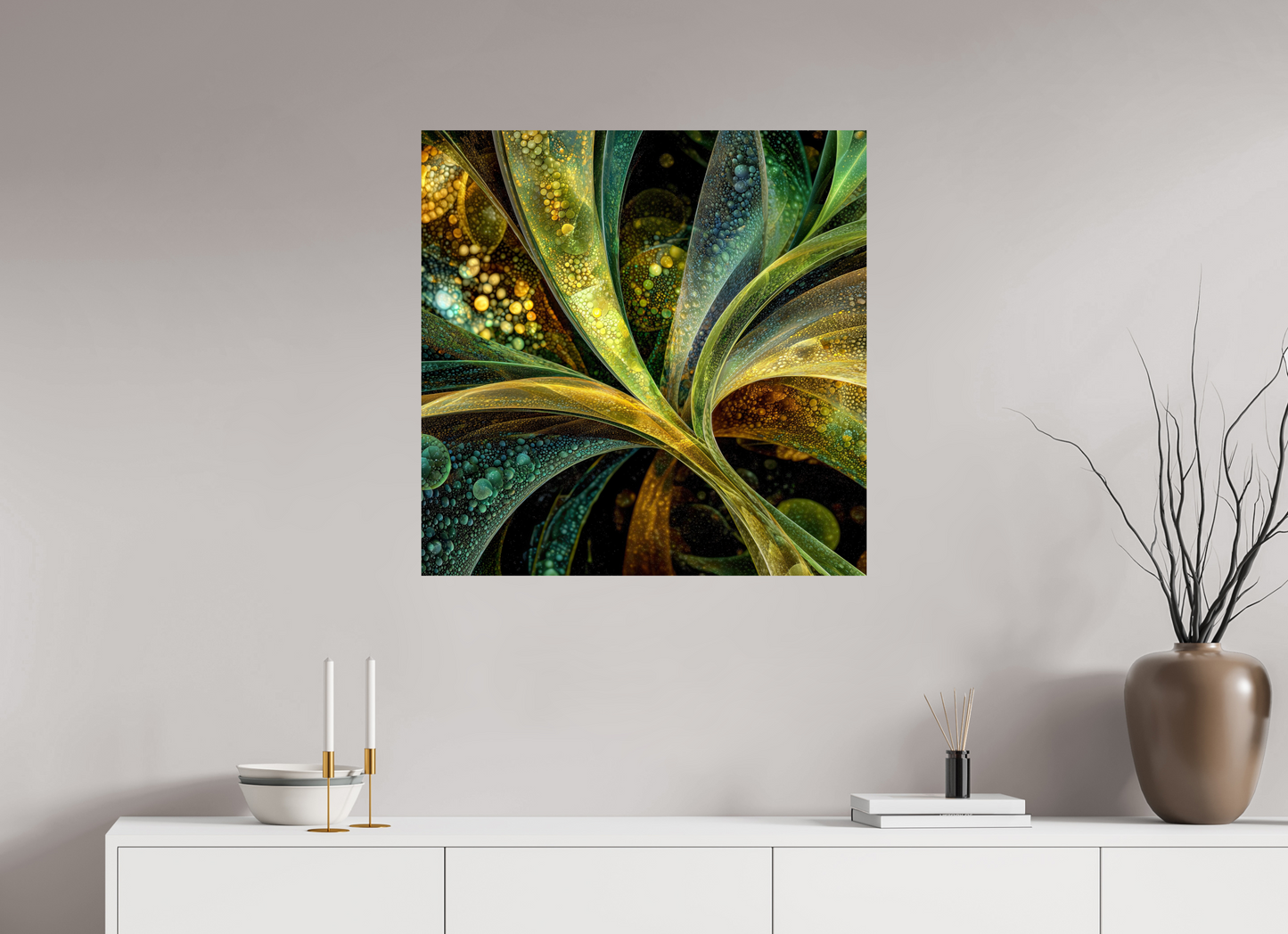 30 x 30″, Fine Art Print On Aluminum Dibond Algae