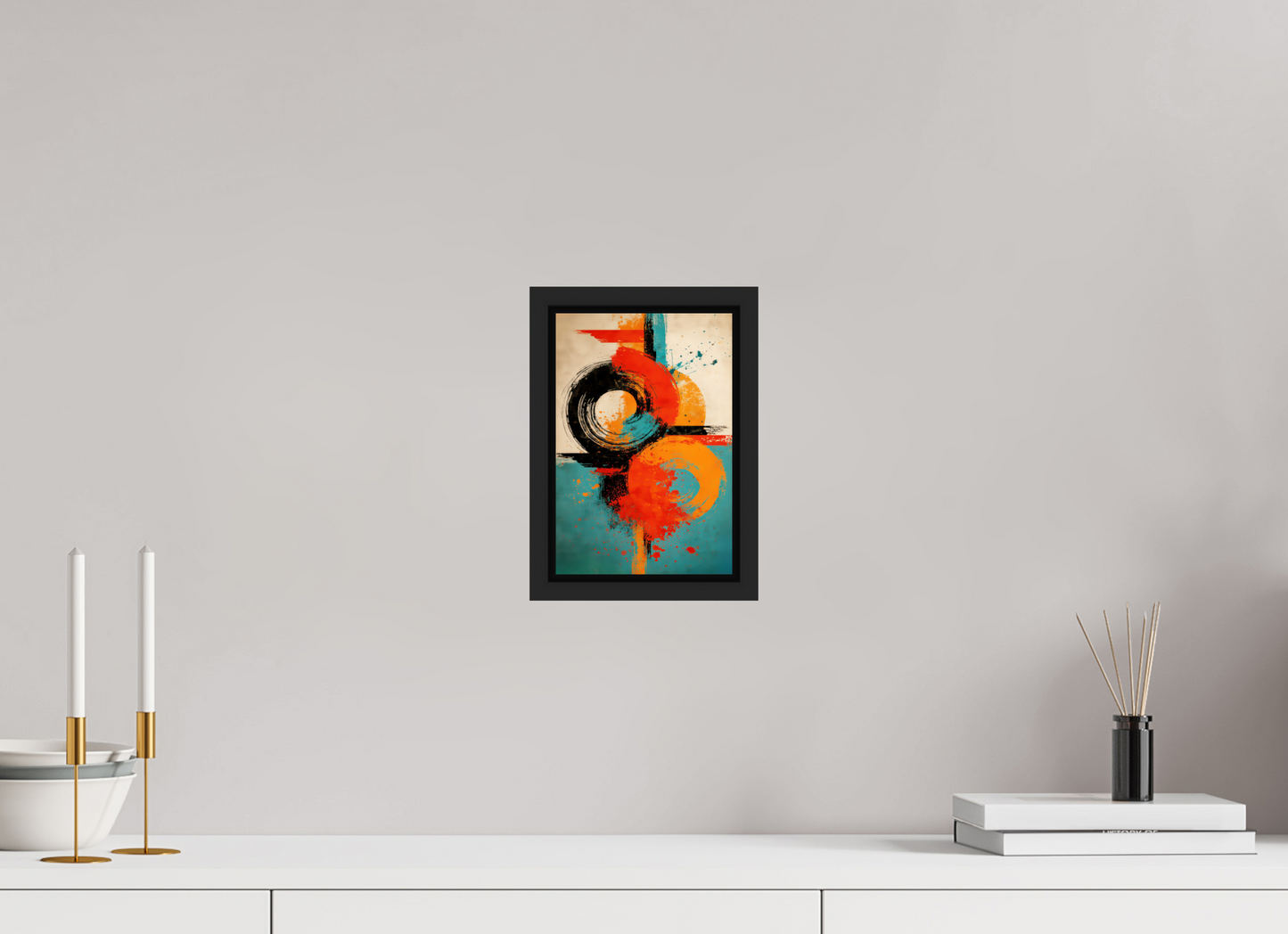 6 x 8.9″, Fine Art Print on Aluminum Dibond with Boarder Abstract Traffic Sign
