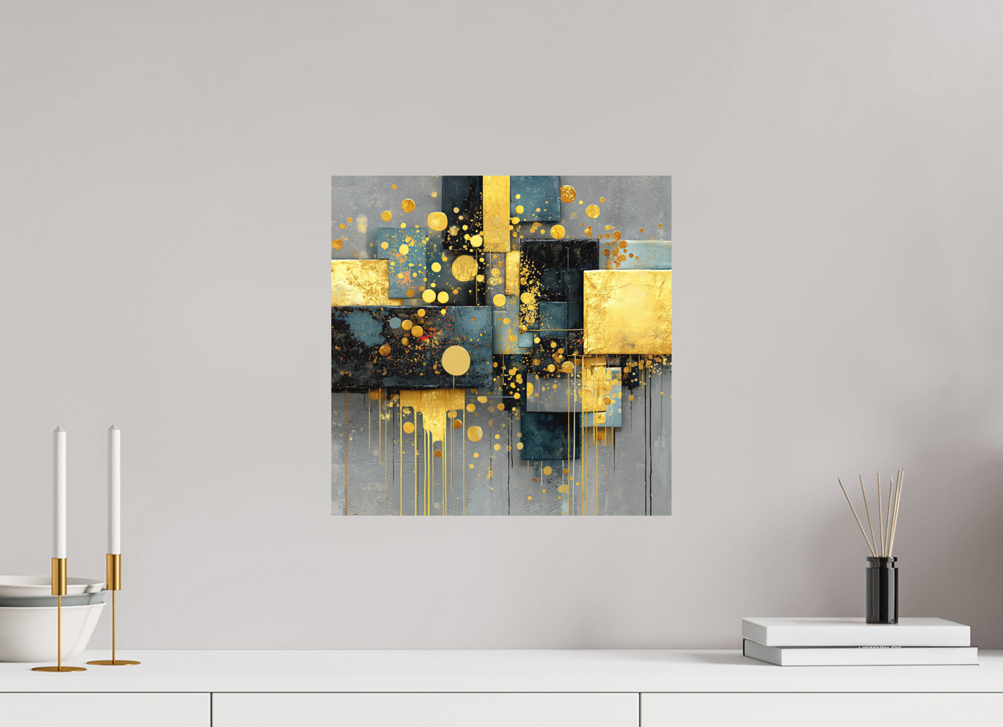 15 x 15″, Photo Print on Aluminum Backing Abstract Gold