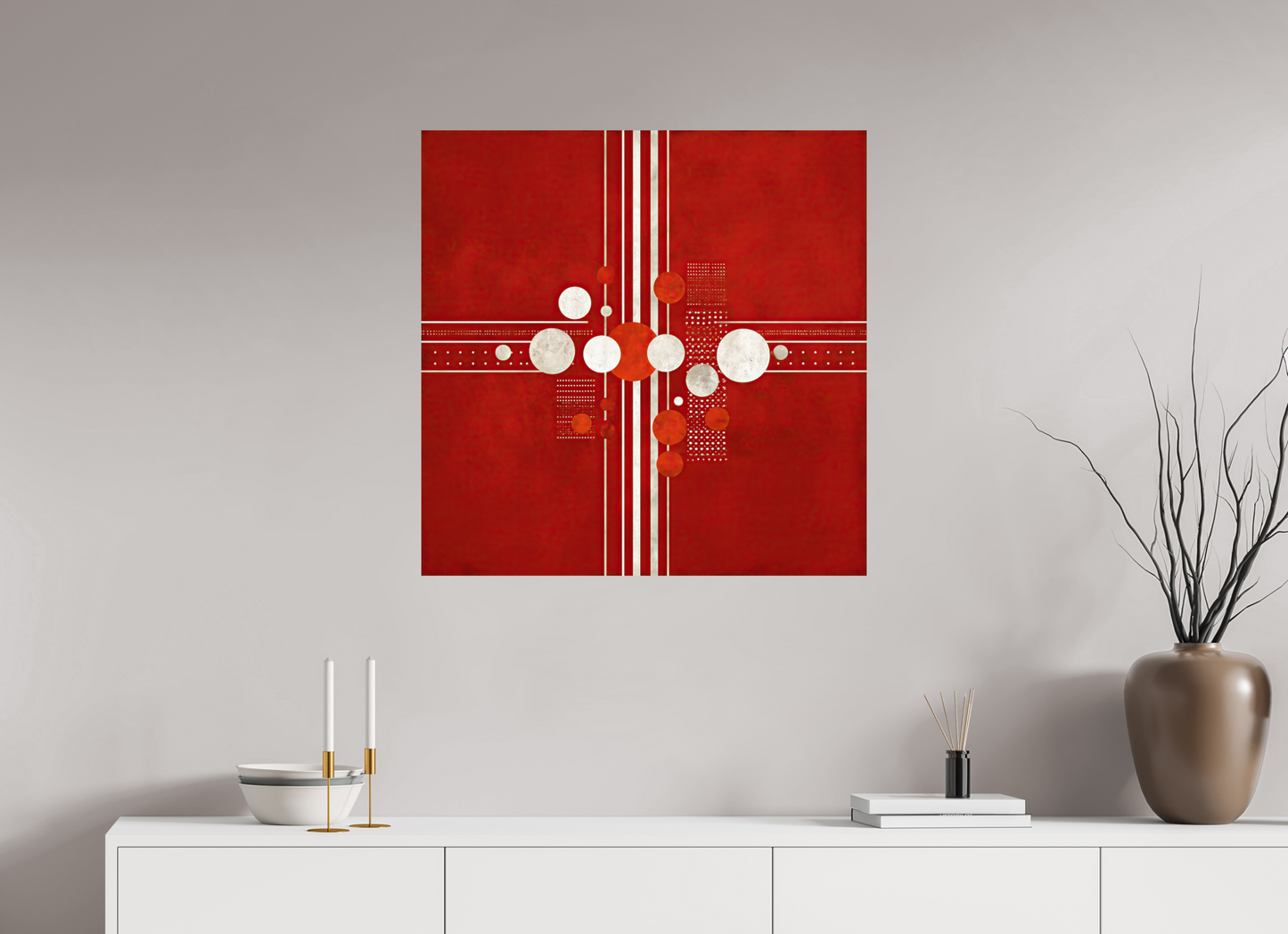 30 x 30″, Fine Art Print On Aluminum Dibond White Line 2