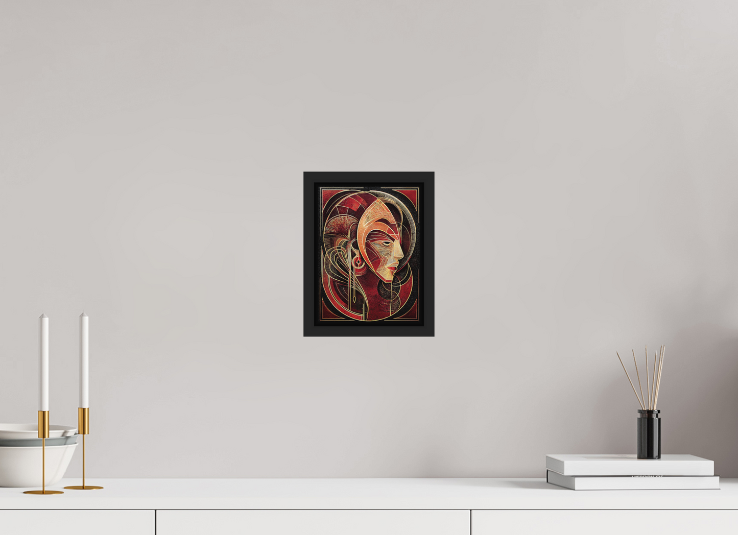 6 x 8″, Photo Print on Aluminum Backing with boarder Art Deco Face