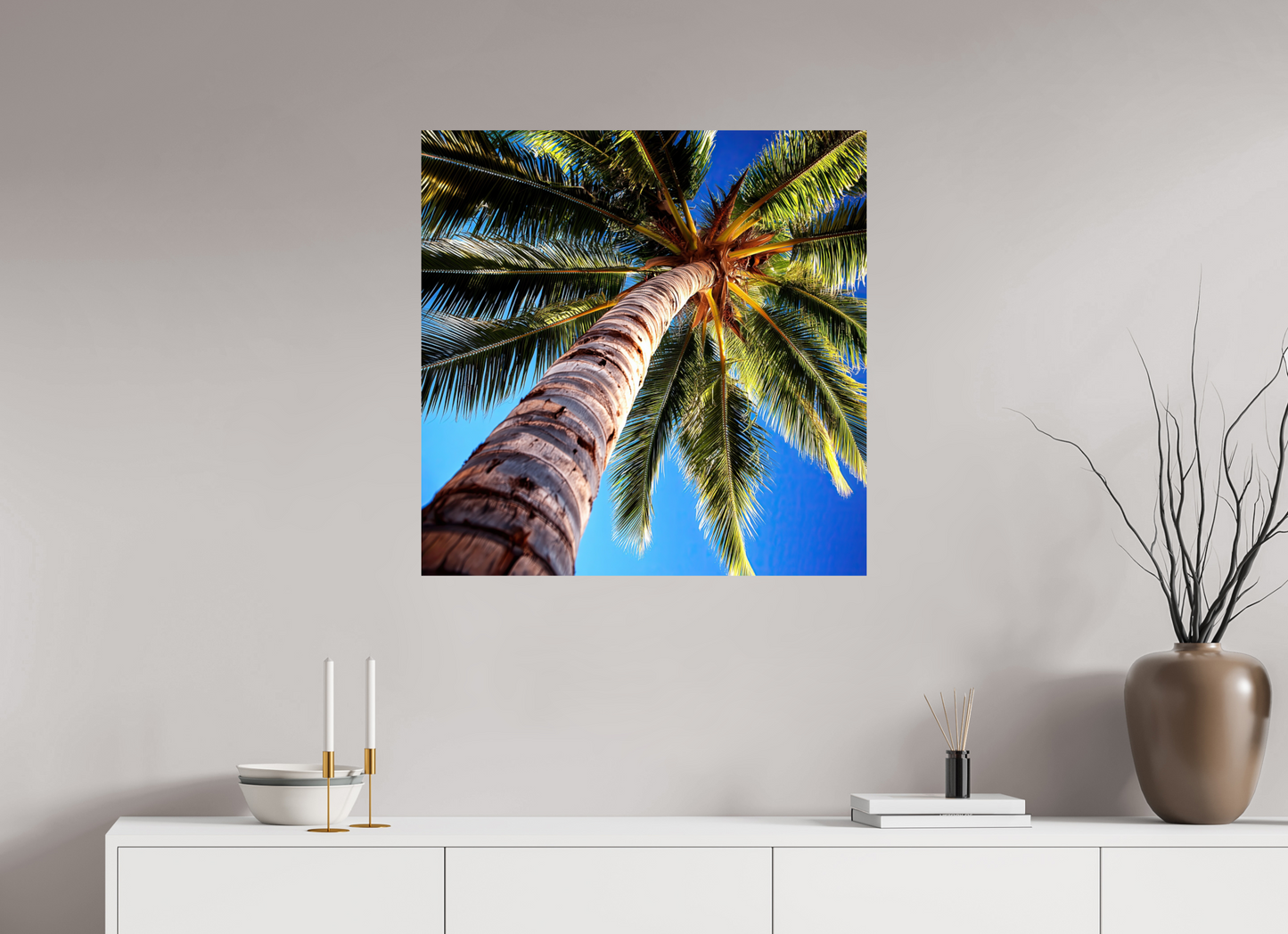30 x 30″, Fine Art Print On Aluminum Dibond Palm Tree