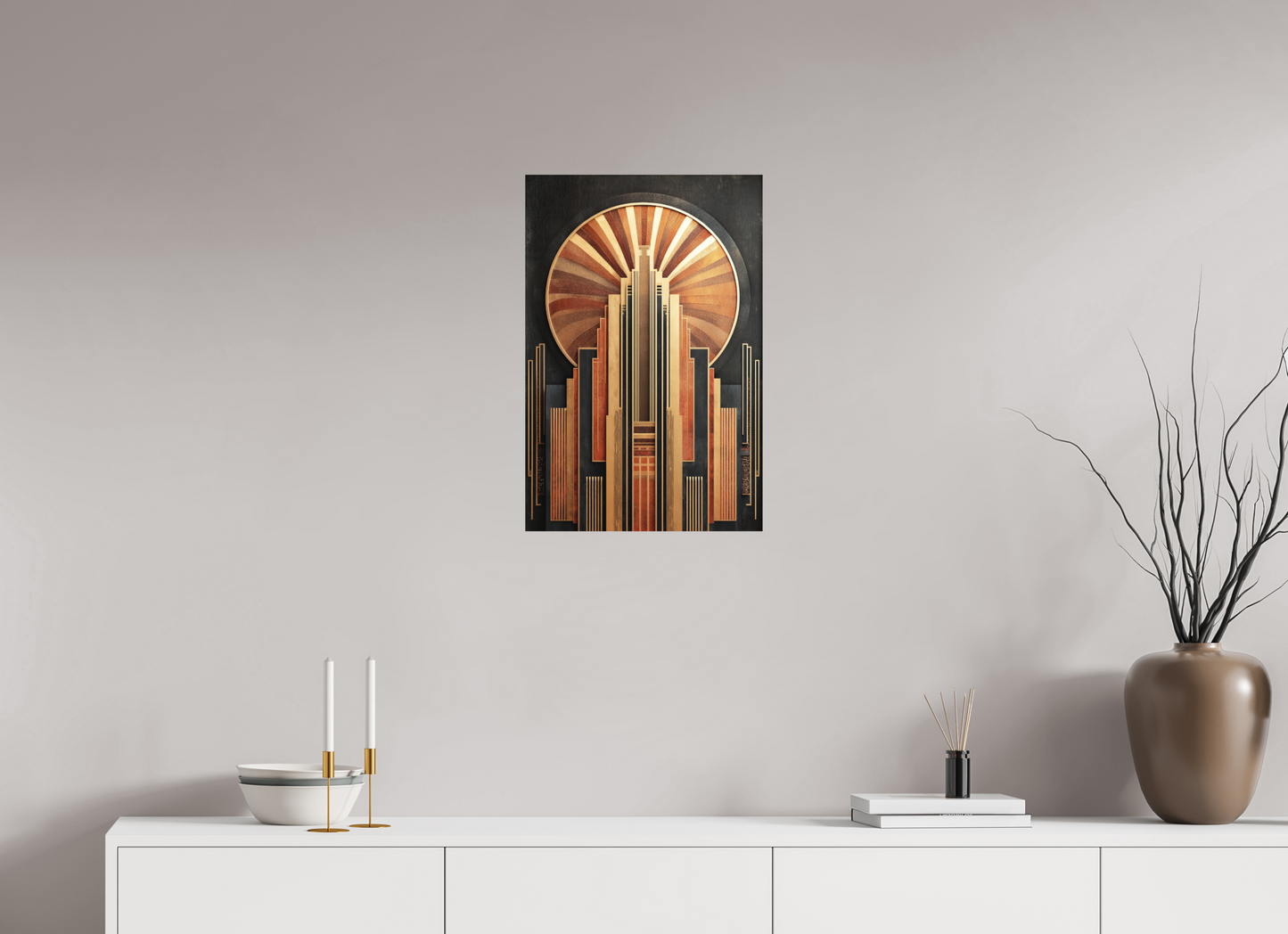 16 x 24″, Photo Print on Aluminum Backing Art Deco City 1