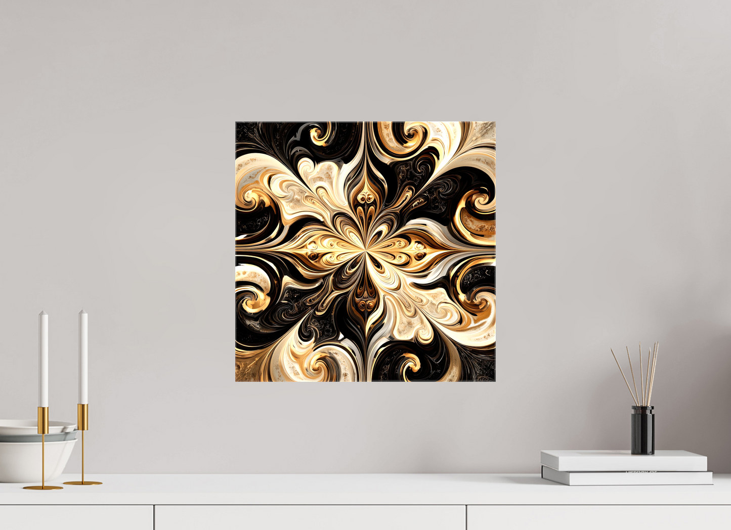 15 x 15″, Glossy Canvas Coffee & Cream