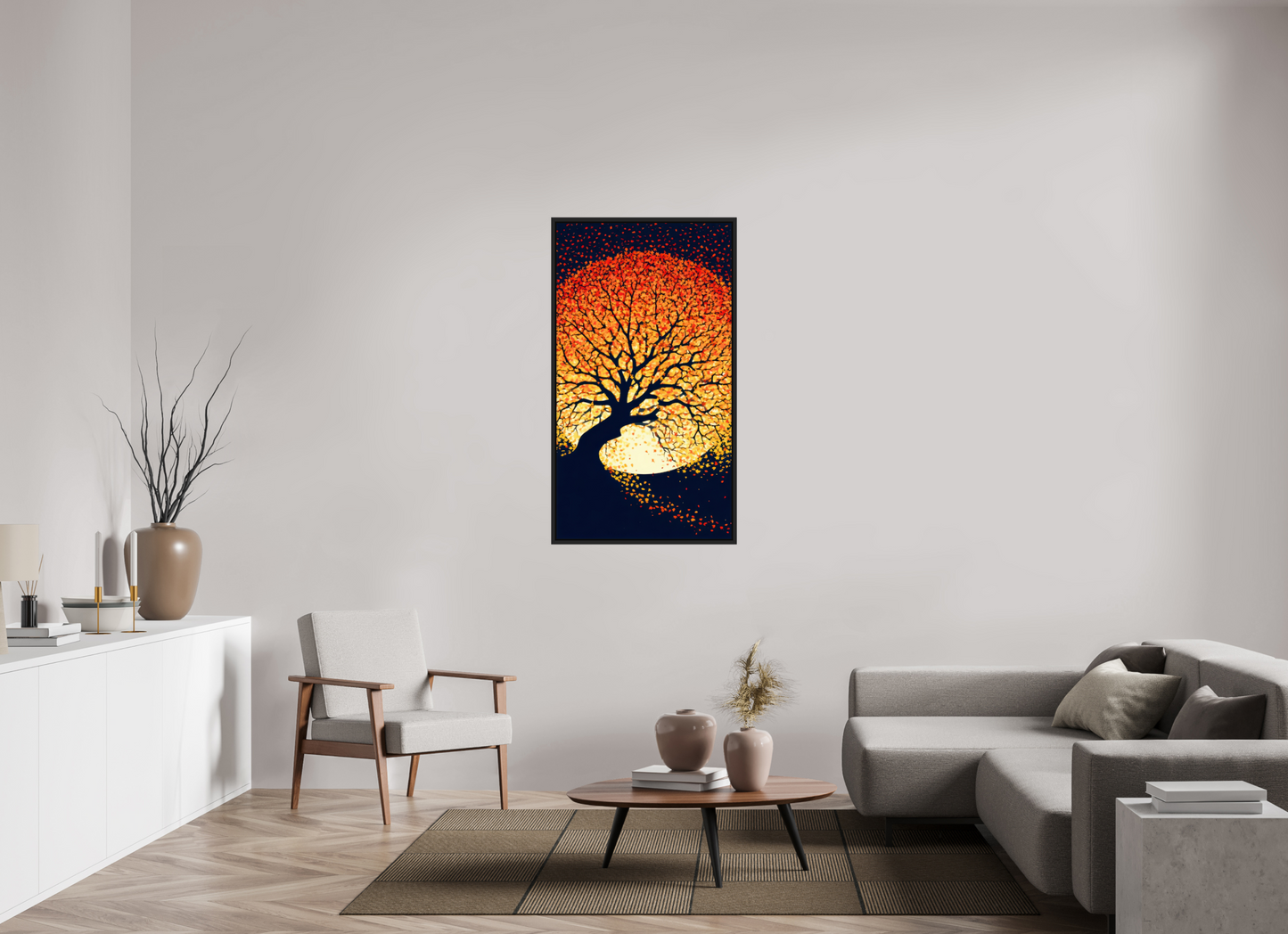 28 x 50.6″, Fine Art Print on Aluminum Dibond with Boarder Autumn Moon