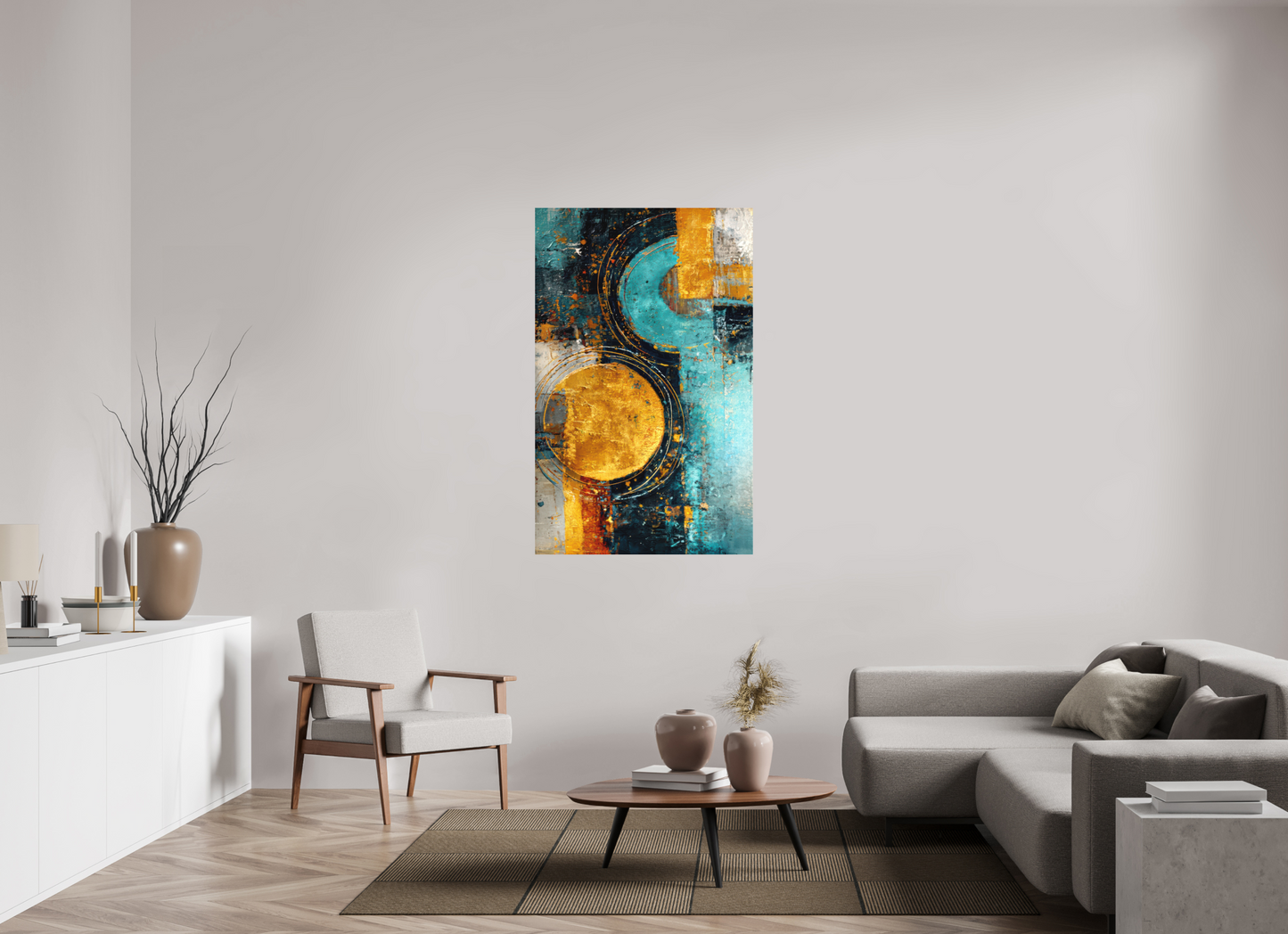 35 x 55.7″, Photo Print on Aluminum Backing Abstract Gold Paint 2