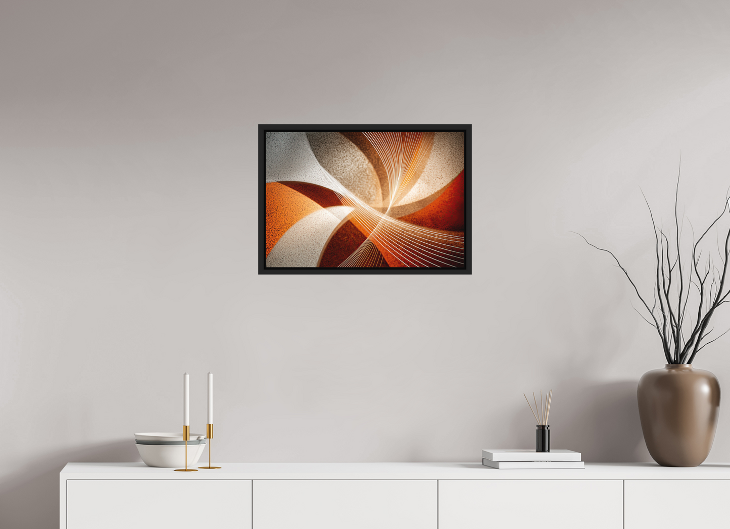23.4 x 16″, Photo Print on Aluminum Backing with boarder Orange & White Swirl