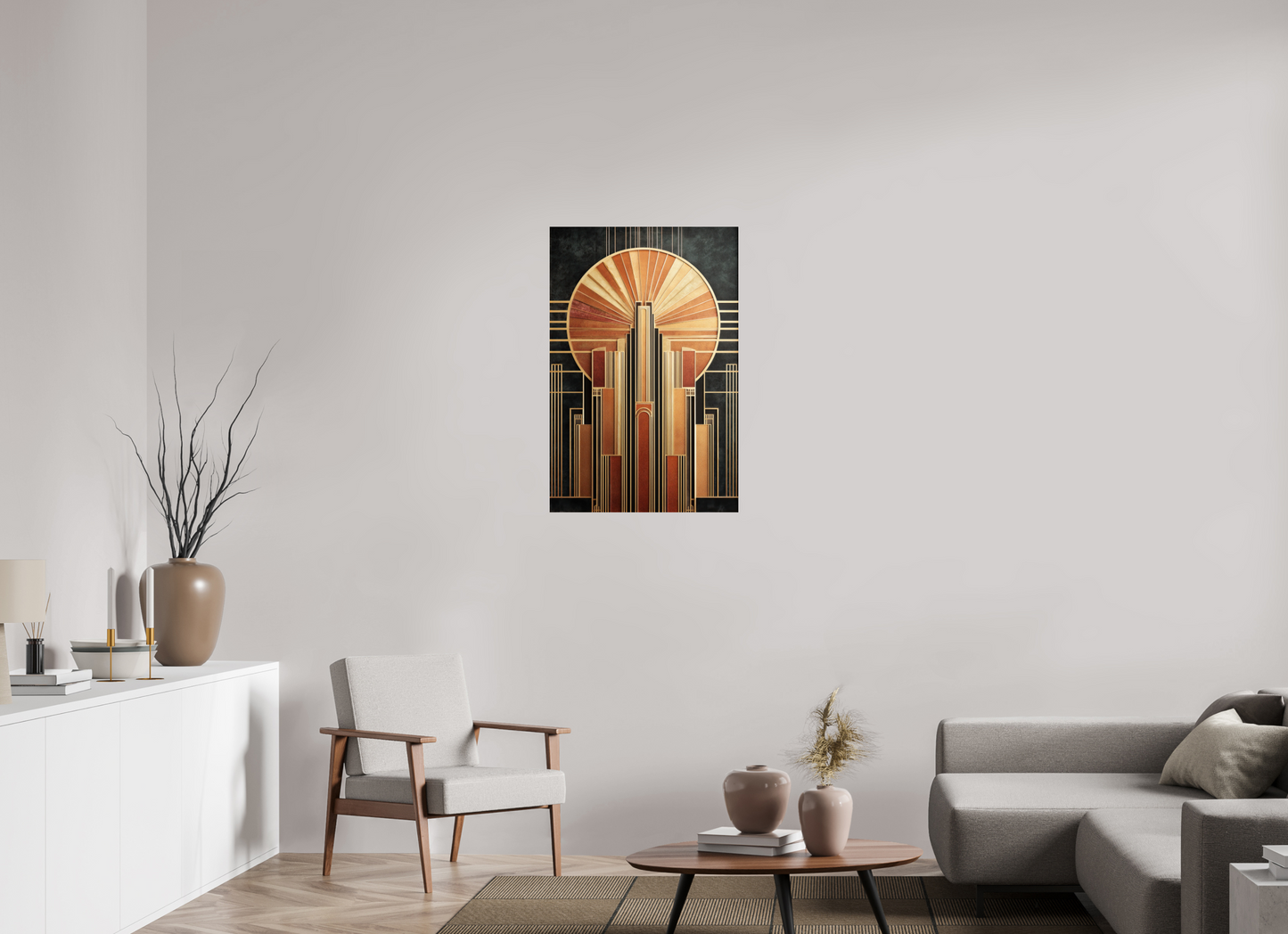 24 x 36.3″, Fine Art Print On Aluminum Dibond Art Deco City 2
