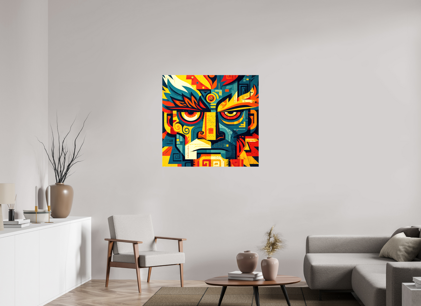 36.9 x 35″, Glossy Canvas Urban Tribal 3