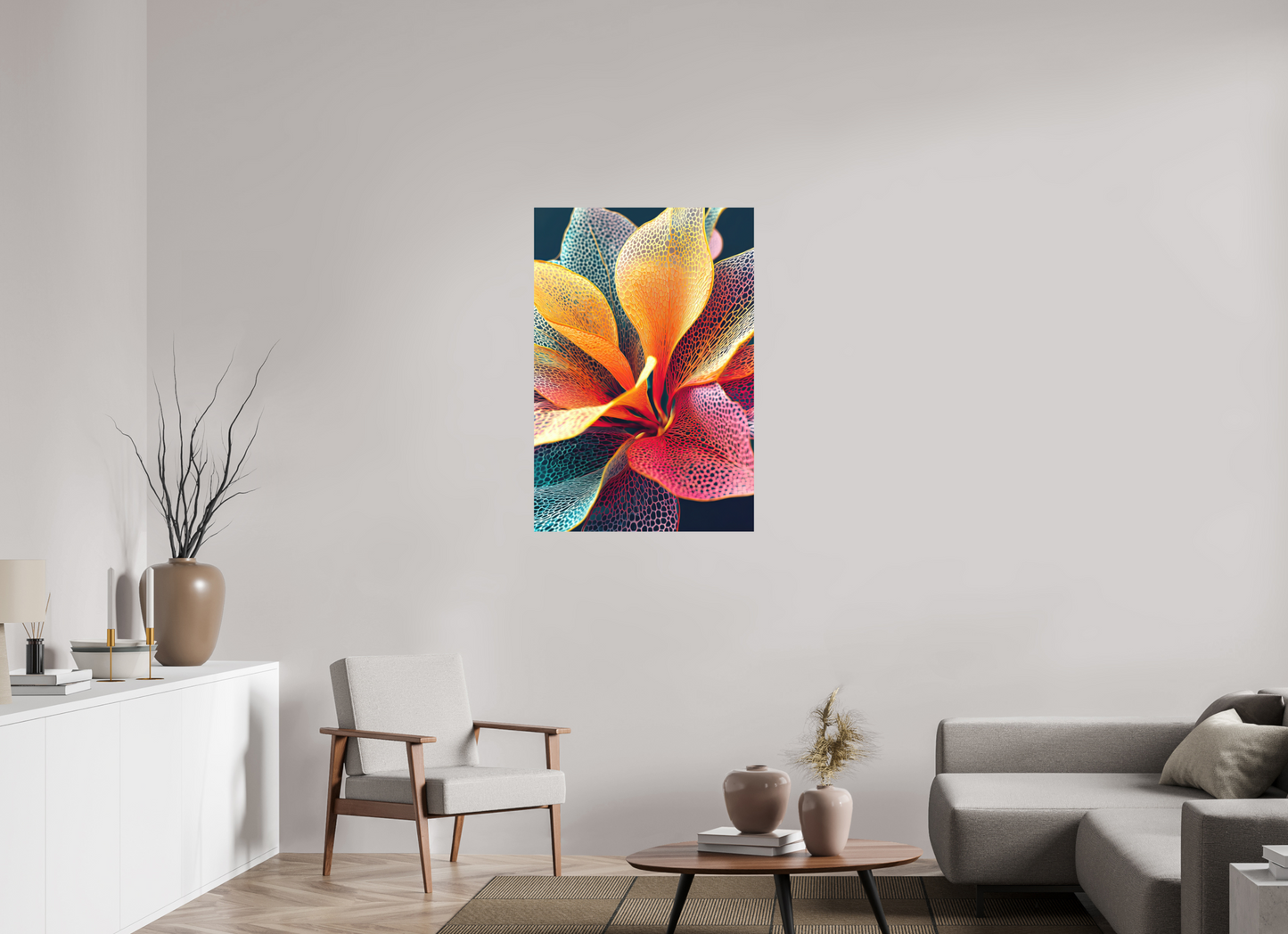 28 x 41.3″, Photo Print on Aluminum Backing Colorful Flower