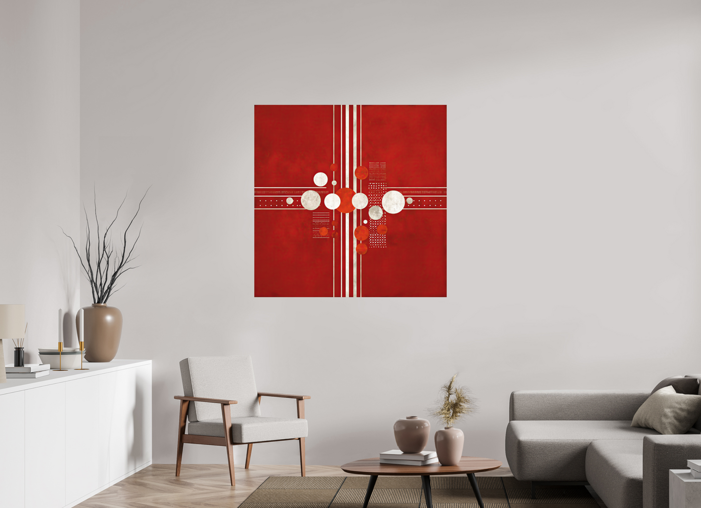 45 x 45″, Photo Print on Aluminum Backing White Line 2