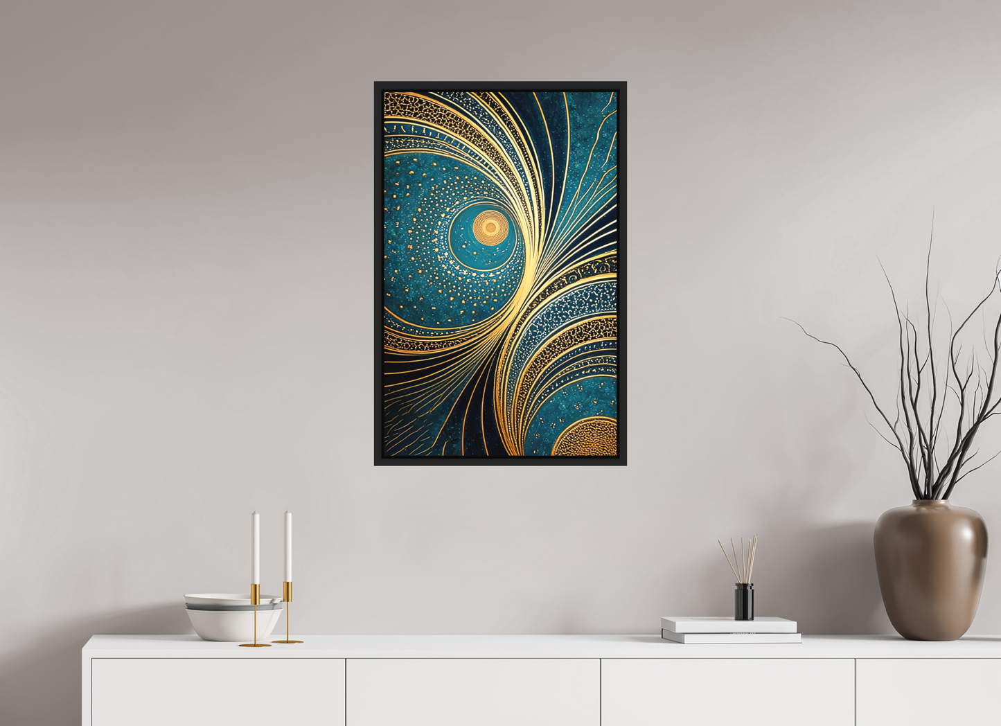 20 x 31.3″, Photo Print on Aluminum Backing with boarder Art Deco Teal 3