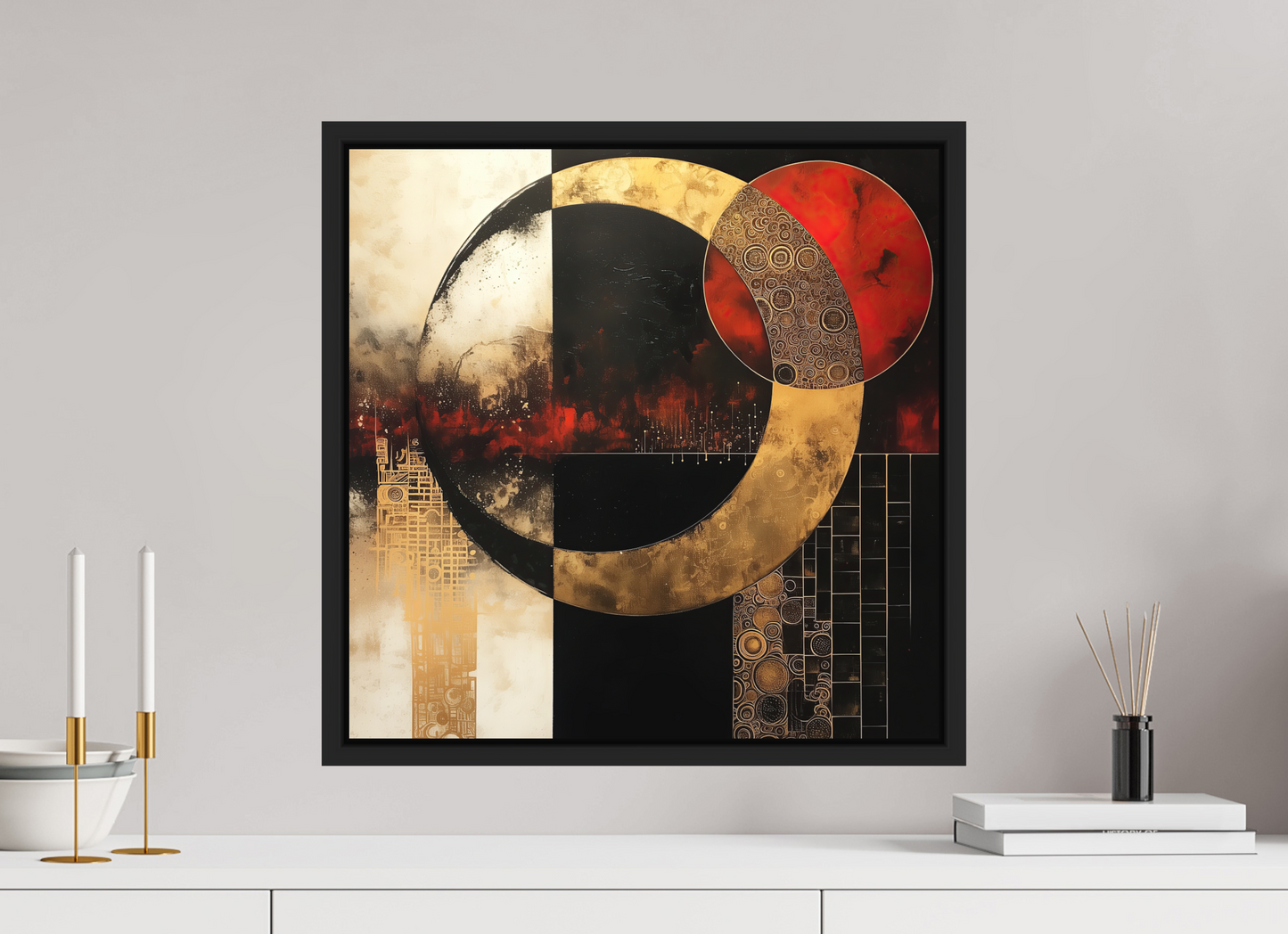 20 x 20″, Photo Print on Aluminum Backing with boarder Gold Blood Moon