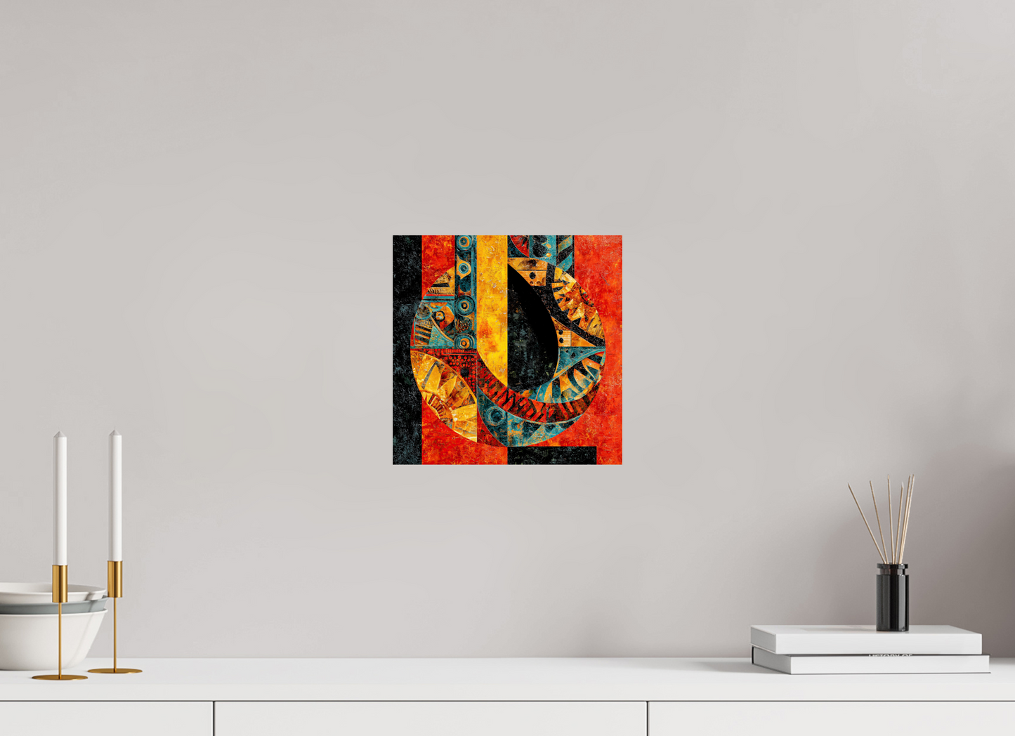 10 x 10″, Fine Art Print On Aluminum Dibond Tribal Circle 1