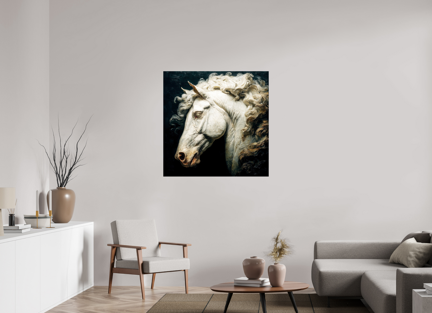 40 x 40″, Fine Art Print On Aluminum Dibond Pale Horse